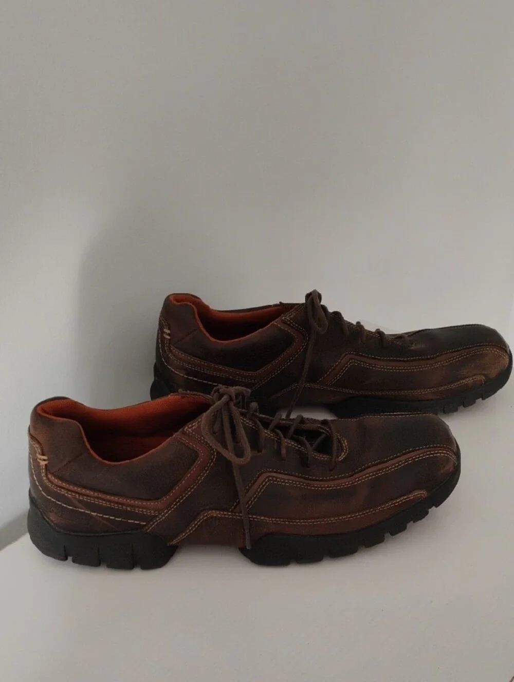 Rockport XCS Brown Leather Men’s Casual Slip-On Lace Shoes 12M